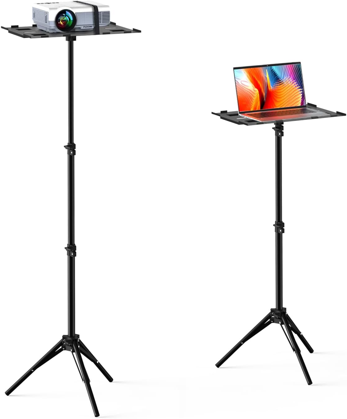 FUDONI Projector Stand Tripod from 14.5'' to 39.4'', Laptop Tripod Stand Height Adjustable for Home Cinema, Office FUDONI