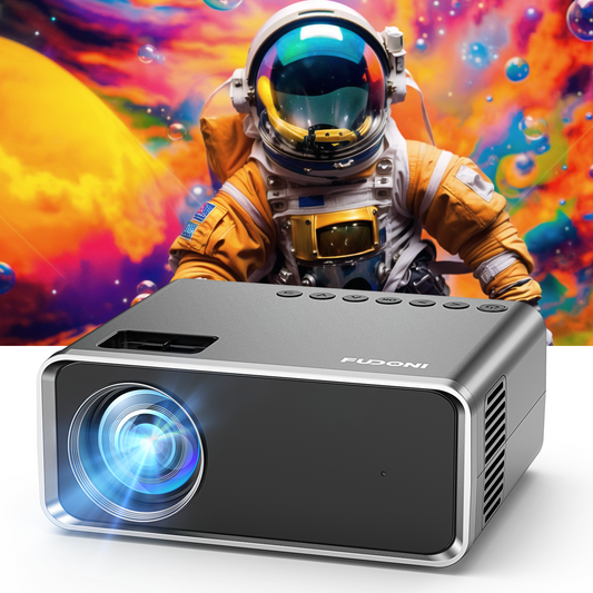 FUDONI Projector with WiFi and Bluetooth, Upgraded 5G Portable Projectors 4K Supported Native 1080P 12000L, Outdoor LED Movie Projector for Home Theater, Compatible w/iOS Android Phone/TV Stick/Laptop FUDONI