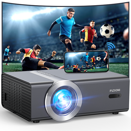 [Electric Focus/Auto Keystone] Projector with WiFi and Bluetooth, Native 1080P 20000L 4K Supported, FUDONI Outdoor Movie Projector for Home Theater UP to 300", for HDMI/USB/iOS/Android/TV Stick/Laptop FUDONI