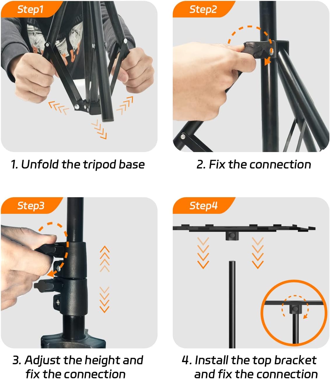 FUDONI Projector Stand Tripod from 14.5'' to 39.4'', Laptop Tripod Stand Height Adjustable for Home Cinema, Office FUDONI