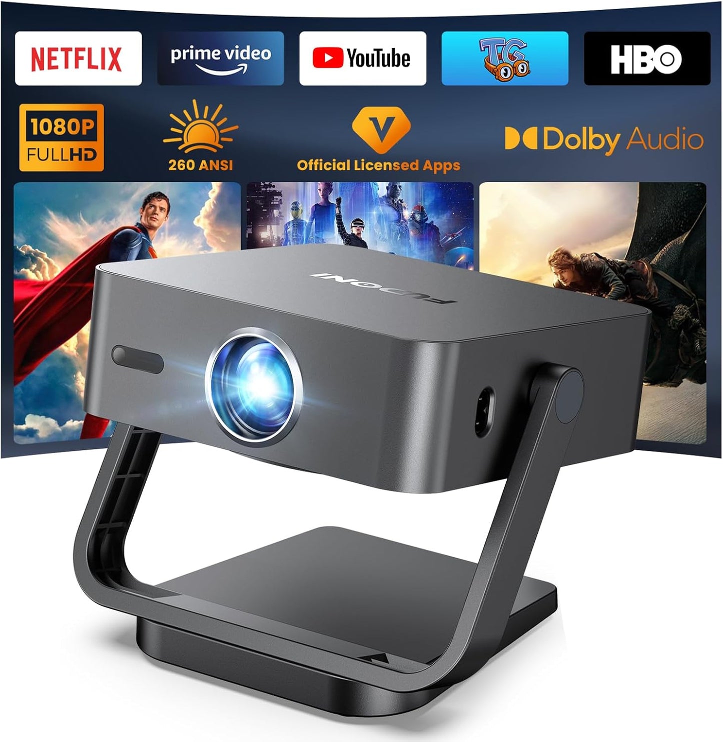 FUDONI Projector | 999 (50% Off) FUDONI